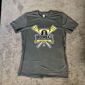 Broomball Champions 2016 Gray Cotton Anvil Graphic Tee Size Medium